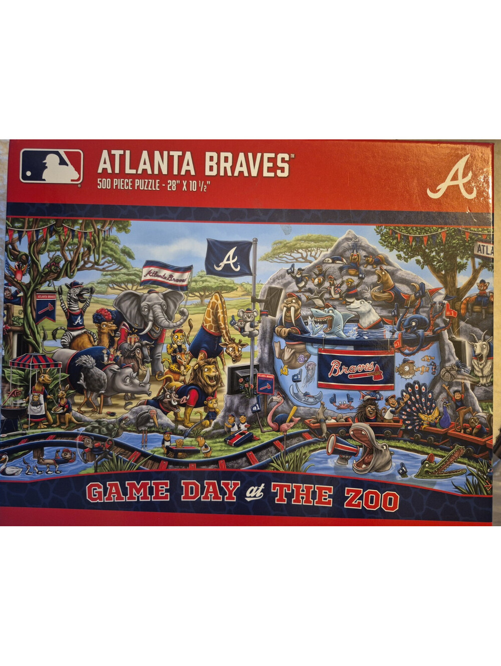 You the Fan - Atlanta Braves - MLB Game Day at the Zoo 500 Piece Jigsaw Puzzle